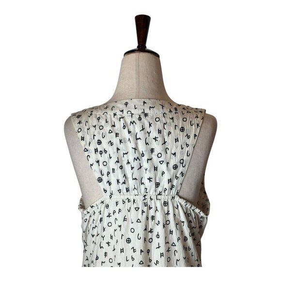 Modaposa‎ Dress Women Medium White Black Alphabet Cotton Alegra Mini Artsy - Picture 5 of 14